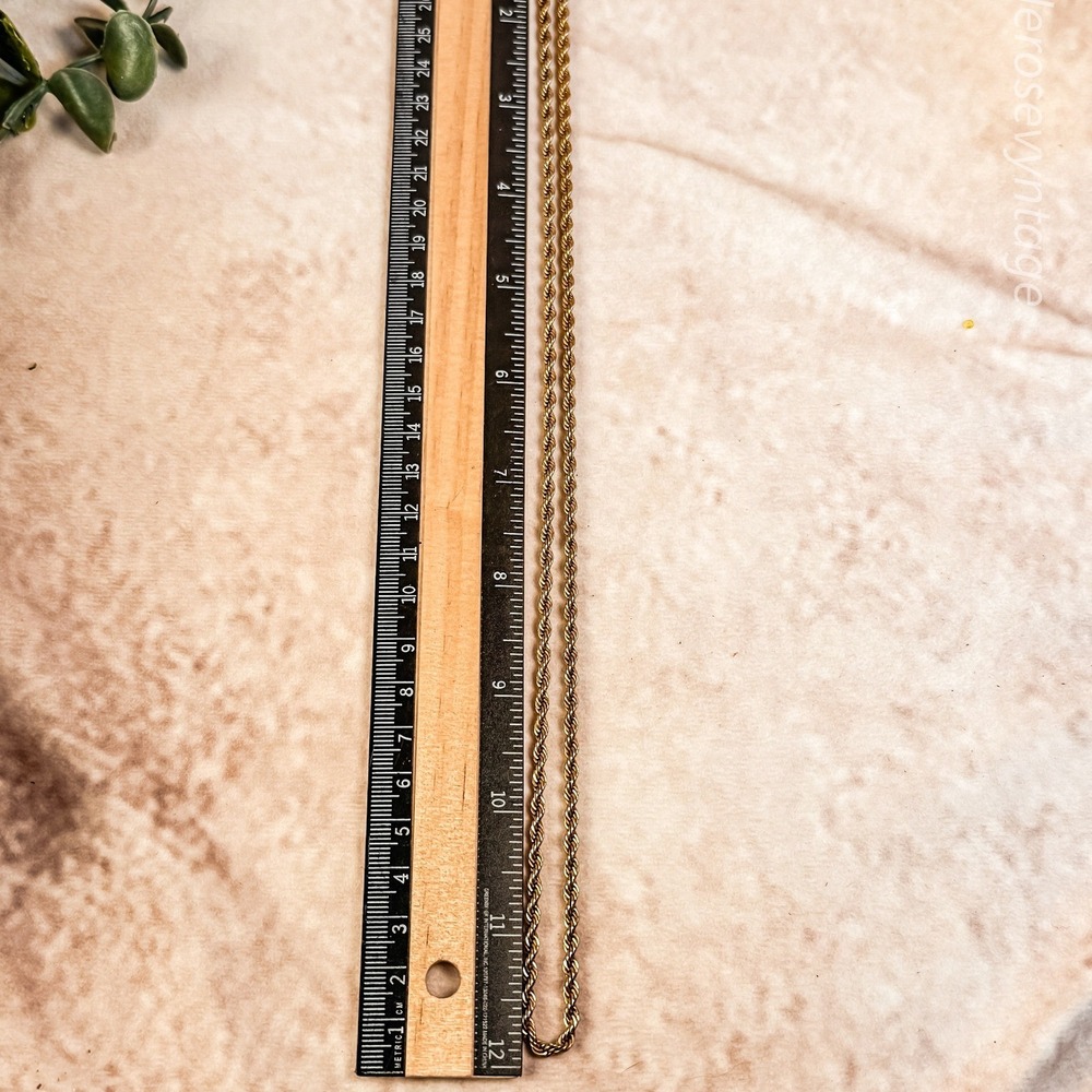 Gold Twisted Rope Chain Necklace - Picture 4 of 5